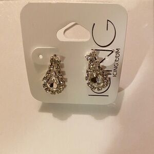 Icing Sparkling Silver Teardrop Earrings